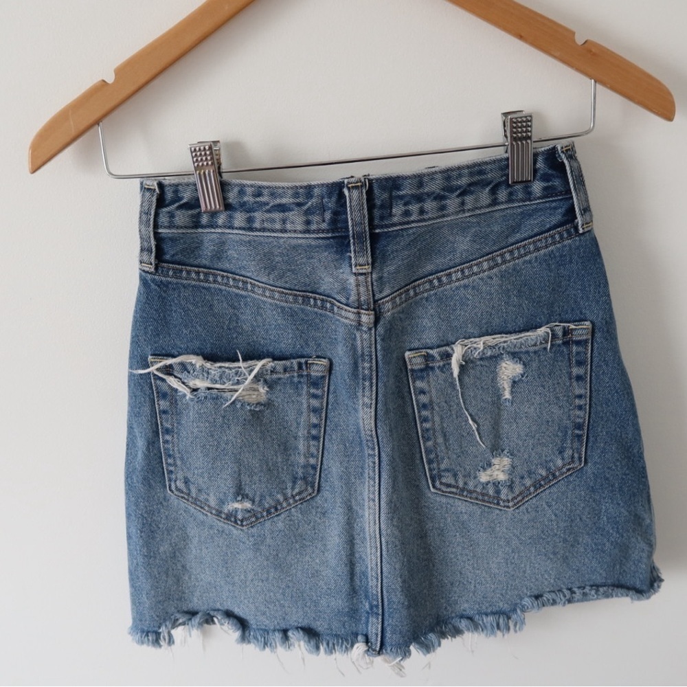 Abercrombie & Fitch Denim Mini Skirt Zip Up Size 24 - Picture 10 of 13